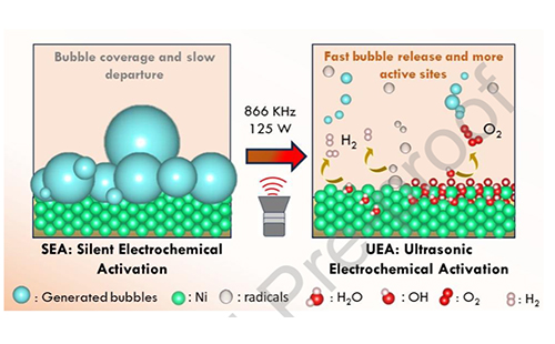 超声耦合电催化：加速气体释放，提升碱性水分解效率