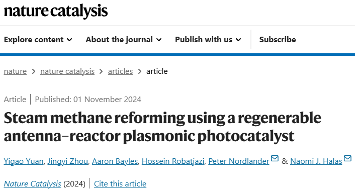 steam methane reforming using a regenerable antenna–reactor plasmonic photocatalyst